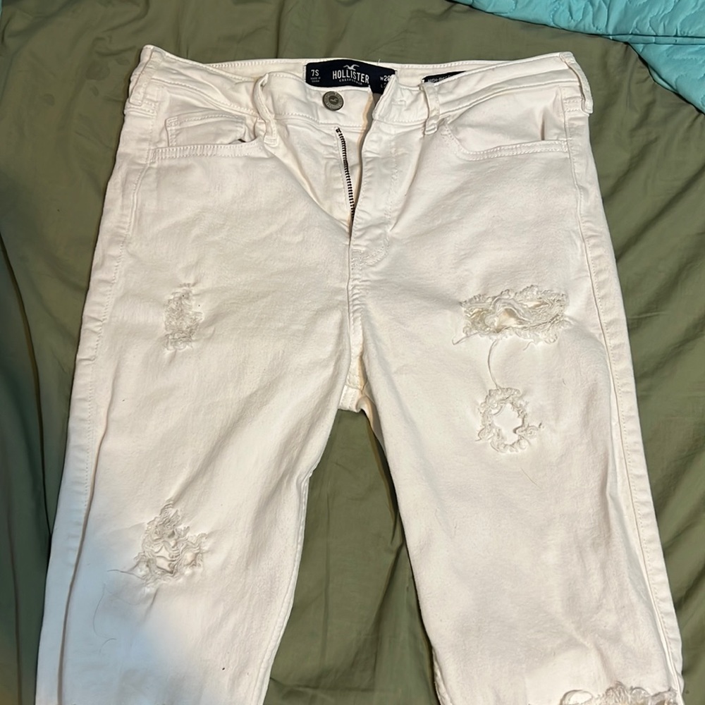 Ripped, White, Super Skinny Jeans